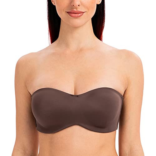 MELENECA Damen Trägerloser BH - Bügel,Ohne Einlagen,Große Größe Minimizer Bandeau BH Ausgedrückt 75A von MELENECA