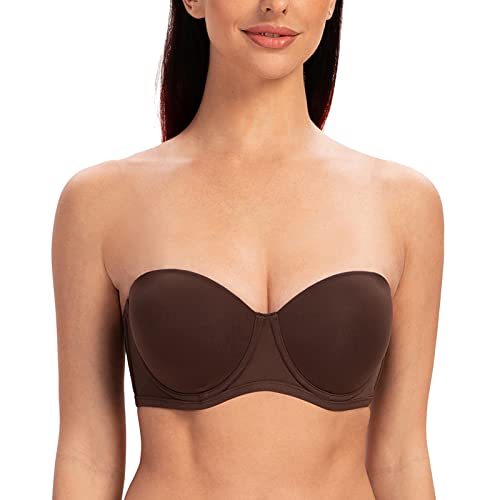 MELENECA Damen Trägerloser BH - Bügel BH Große Größe Brüste mit geformte Cups Ausgedrückt 105C von MELENECA