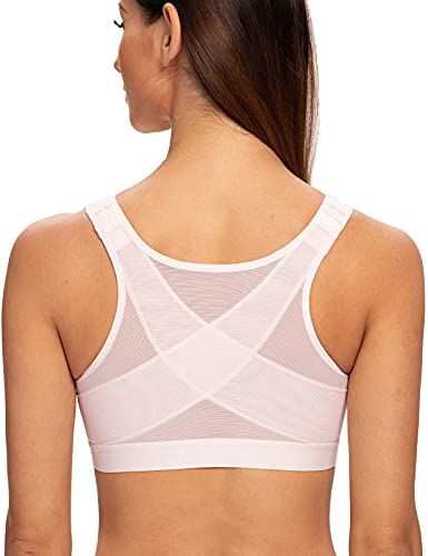 MELENECA Damen Vorderverschluss BH Ohne Bügel Und Einlagen Grosse Grössen Light Pink 80C MELENECA Damen Vorderverschluss BH Ohne Bügel Und Einlagen Grosse Grössen Light Pink 80C von MELENECA