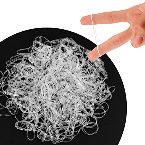 250 Stück transparente elastische Haarbänder, kleine Krawatten, Gummibänder für Frauen und Mädchen (transparent) von MELGO
