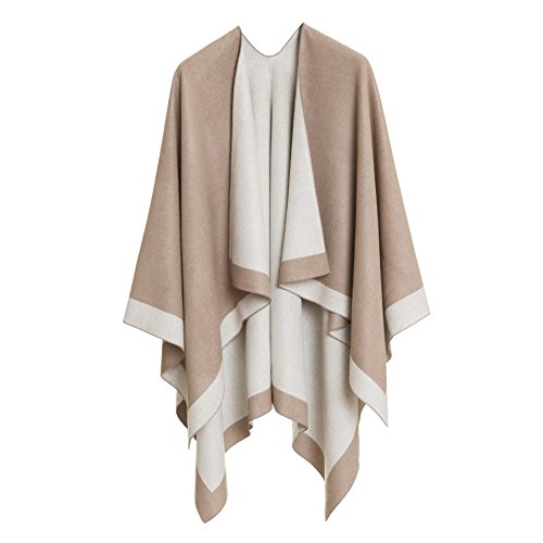 Damen Schal Wrap Poncho Ruana Cape Cardigan Pullover Open Front für Frühling Herbst Winter (PC01-15) von MELIFLUOS DESIGNED IN SPAIN