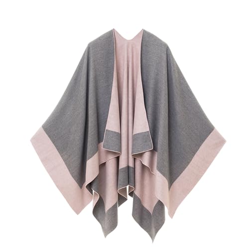 MELIFLUOS DESIGNED IN SPAIN Damen Schal Wrap Poncho Ruana Cape Cardigan Pullover Open Front für Frühling Herbst Winter (PC02-3) von MELIFLUOS DESIGNED IN SPAIN