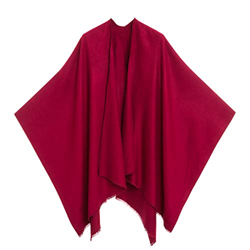 MELIFLUOS DESIGNED IN SPAIN Damen Schal Wrap Poncho Ruana Cape Cardigan Pullover Open Front für Frühling Herbst Winter (PC03-13) von MELIFLUOS DESIGNED IN SPAIN