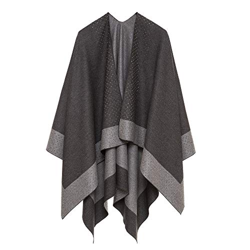 MELIFLUOS DESIGNED IN SPAIN Damen Schal Wrap Poncho Ruana Cape Cardigan Pullover Open Front für Frühling Herbst Winter (PCS-4) von MELIFLUOS DESIGNED IN SPAIN