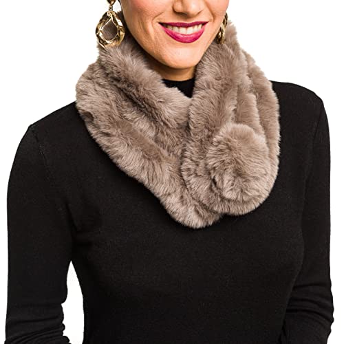 MELIFLUOS DESIGNED IN SPAIN Pelzkragen Schal für Frauen Kunstpelz Schals Halswickel für Herbst Winter Frühling Mantel Kleid (FC05-4) von MELIFLUOS DESIGNED IN SPAIN