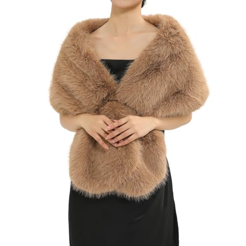 MELIFLUOS DESIGNED IN SPAIN Pelzkragen Schal für Frauen Kunstpelz Schals Halswickel für Herbst Winter Frühling Mantel Kleid (FC06-16) von MELIFLUOS DESIGNED IN SPAIN