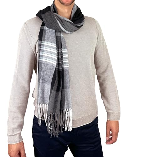 MELIFLUOS Schal für Herren, wendbar, elegant, Kaschmir-Feeling, Herrenschal für Frühling, Herbst, Winter, Aragon Collection 03, Grau und Schwarz, Einheitsgröße MELIFLUOS Schal für Herren, wendbar, elegant, Kaschmir-Feeling, Herrenschal für Frühling, Herbst, Winter, Aragon Collection 03, Grau und Schwarz, Einheitsgröße von MELIFLUOS