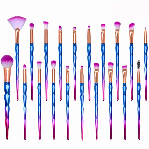 20 Stück Make Up Pinsel Set, Eyeliner Augenbraue Bürste Lidschatten Wimpernbürste Foundation Kosmetik Schminkpinsel von MELLIEX