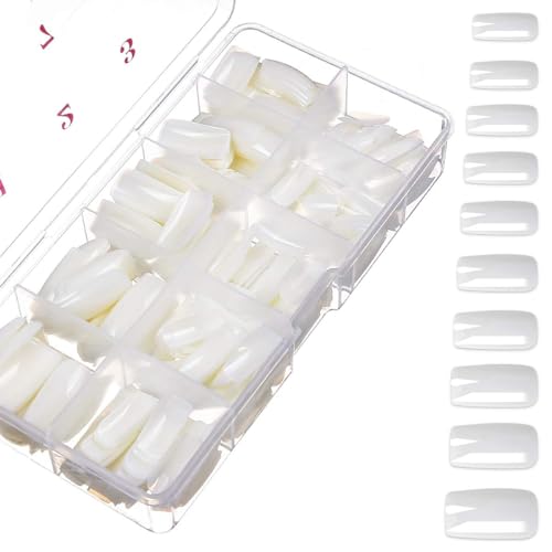 500 Stück Künstliche Fingernägel Natürliche Falsche Kunst Volles Sarg Nägel Tips für Frauen Mädchen von MELLIEX