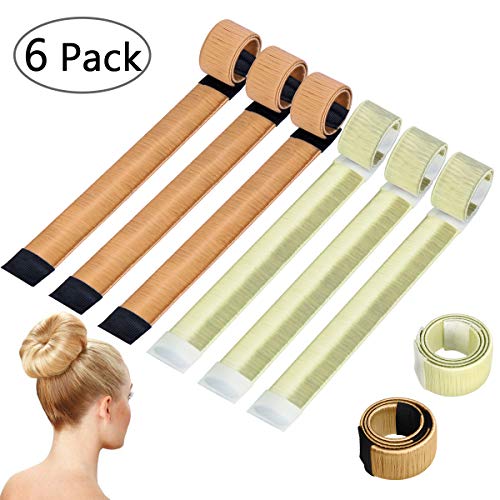 6 Stück Hair Bun Maker, Natürlich Magic DIY French Twist Hairstyle Haar Dutt Maker Dutt Hilfe Band für Frauen Mädchen（Braun, Blonde） von MELLIEX