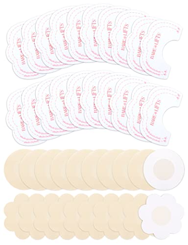 MELLIEX 10 Paar Nipple Cover + 10 Paar Breast Lift Tape, Damen Einweg Unsichtbare Nipple Cover Adhesive Brustwarzenabdeckung Lift-Up Brust Aufkleber von MELLIEX