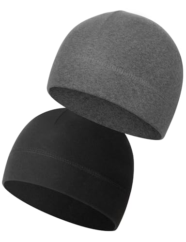 MELLIEX 2 Stück Fahrradmütze Unter Helm, Winddichte Sportmütze Laufmütze Perfekt als Warme Dünne Mütze Wintermütze Skull Cap für Herren Damen von MELLIEX