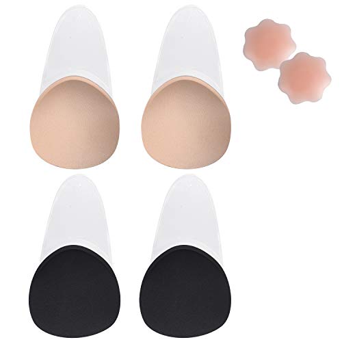 MELLIEX 2 Stück Klebe BH, Trägerloser Push Up Unsichtbarer BH Selbstklebend Silikon Rückenfreier Nipple Covers für Abendkleider, Brautkleider von MELLIEX