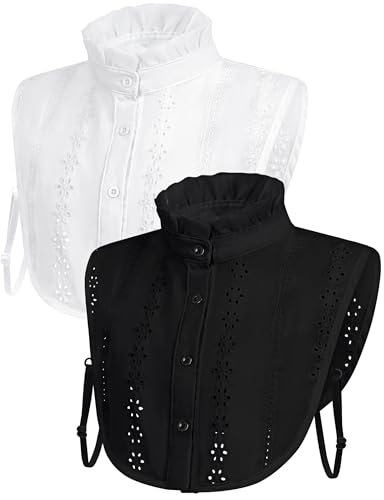 MELLIEX 2 Stück Krageneinsatz Damen, Blusenkragen Einsatz Kragen Abnehmbare Falscher Halbe Rollkragenshirt Rollkragenpullover für Frauen von MELLIEX