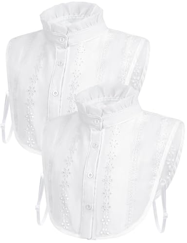 MELLIEX 2 Stück Krageneinsatz Damen, Blusenkragen Einsatz Kragen Abnehmbare Falscher Halbe Rollkragenshirt Rollkragenpullover für Frauen von MELLIEX
