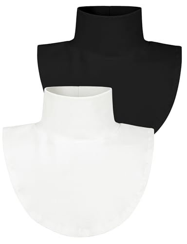 MELLIEX 2 Stück Krageneinsatz Damen, Blusenkragen Einsatz Kragen Abnehmbare Falscher halbe Rollkragenshirt Rollkragenpullover für Frauen von MELLIEX