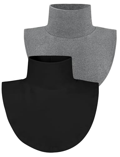 MELLIEX 2 Stück Krageneinsatz Damen, Blusenkragen Einsatz Kragen Abnehmbare Falscher halbe Rollkragenshirt Rollkragenpullover für Frauen von MELLIEX