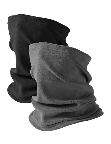 MELLIEX 2 Stück Schlauchschal Herren & Damen, Multifunktionstuch Loop Schal Winddicht Fleece Halstuch Halswärmer für Outdoor Skifahren Motorrad Laufen Radfahren von MELLIEX