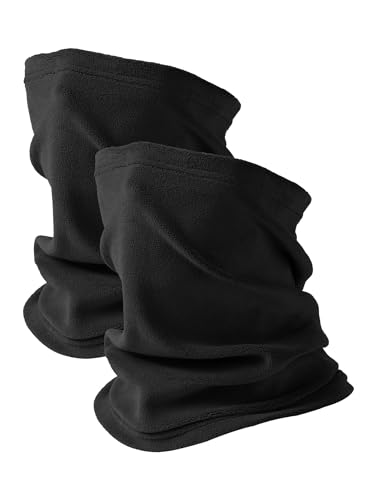 MELLIEX 2 Stück Schlauchschal Herren & Damen, Multifunktionstuch Loop Schal Winddicht Fleece Halstuch Halswärmer für Outdoor Skifahren Motorrad Laufen Radfahren von MELLIEX
