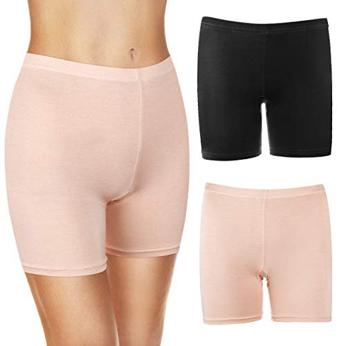 MELLIEX 2per Damen Shorts Radlerhose, Unterhosen Baumwolle Kurze Leggings Sicherheitshose Elastisch Weich Leicht Boyshorts von MELLIEX