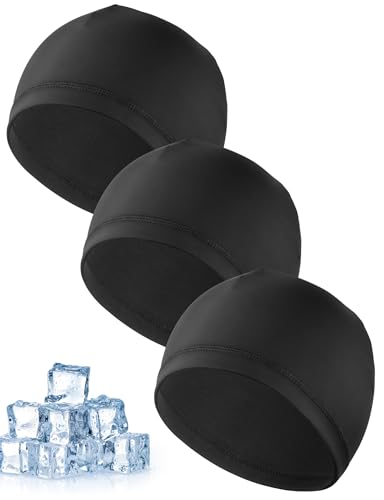 MELLIEX 3 Stück Cooling Fahrradmütze Unter Helm, Atmungsaktiver Eisseidenhut Sommer Sportmütze Multifunktionale Skull Cap für Herren Damen von MELLIEX