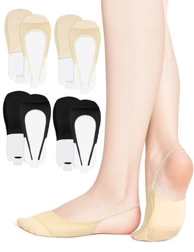 MELLIEX 4 Paar Damen Füßlinge Socken Zehensockenaus Unsichtbare Sneakers Atmungsaktiv Ballerina Socken für High Heels von MELLIEX