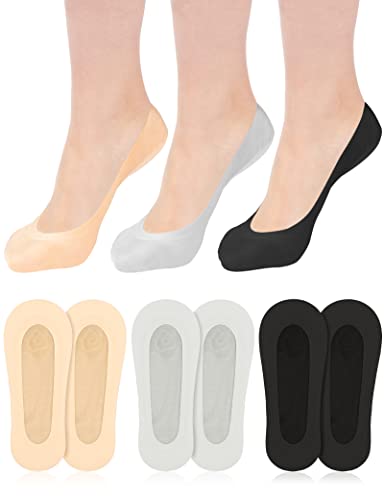 MELLIEX 6 Paar Unsichtbare Füßlinge Damen, Baumwolle Nylon Ballerina Socken Atmungsaktiv Sneaker Socken mit Rutschfest Silikon von MELLIEX