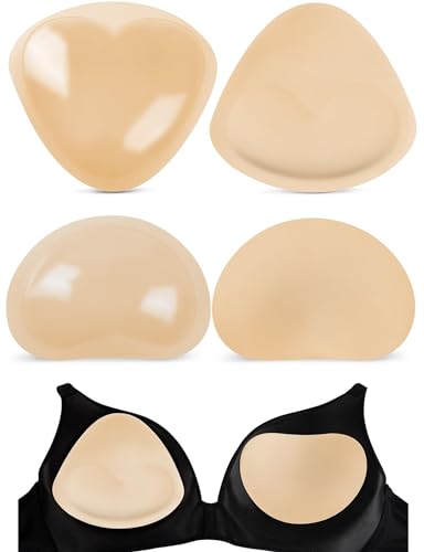 MELLIEX BH Einlagen Pads, 2 Paare Selbstklebende BH Pads Einlagen Einsätze Push Up Pads für Frauen, Mädchen von MELLIEX