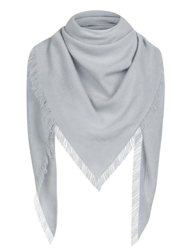 MELLIEX Dreieckstuch Damen, Dünn Strickschal Warm Weich Dreieck Halstuch Schultertuch Frauen für Herbst und Winter, Grau von MELLIEX