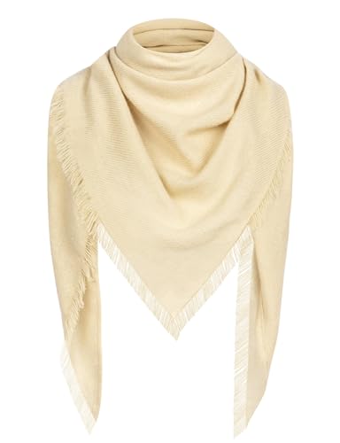 MELLIEX Dreieckstuch Damen, Dünn Strickschal Warm Weich Dreieck Halstuch Schultertuch Frauen für Herbst und Winter, Khaki von MELLIEX