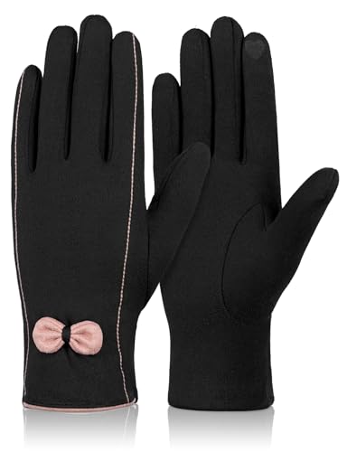 MELLIEX Handschuhe Damen Winter, Touchscreen Handschuh Elegante Wildleder Handschuhe Thermo Winddicht Winterhandschuhe für Frauen Dame von MELLIEX