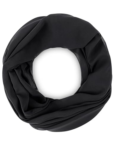 MELLIEX Loop Schal Damen, Weicher Schlauchschal Tuch, Leichter Basic Rundschal Halstuch, Schwarz von MELLIEX