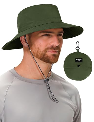 MELLIEX Sonnenhut Herren Damen UV-Schutz Boonie Hat Wasserdicht Atmungsaktiv Wanderhut Breite Krempe Anglerhut Outdoor Safari Hut, Grün von MELLIEX