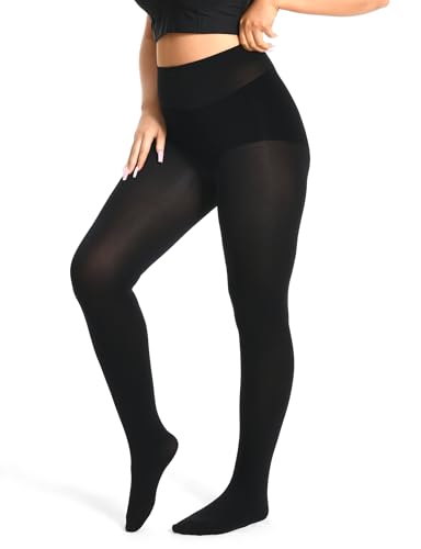 MELLIEX Strumpfhosen Damen Grosse Grössen 70 DEN Schwarze Blickdicht Matt Nylonstrumpfhose für Damen Elastischen Reißfest Feinstrumpfhose, XL-4XL von MELLIEX
