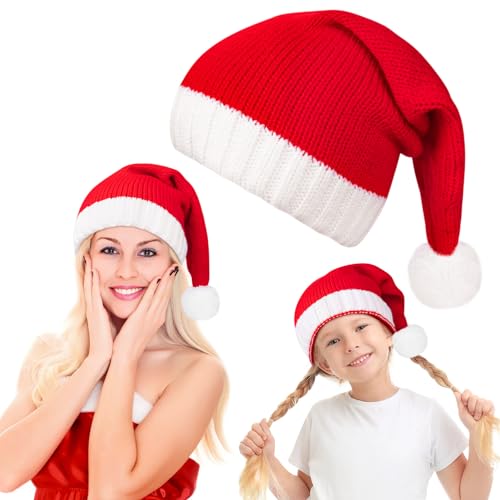 MELLIEX Weihnachtsmütze Strickmütze Weihnachten Eltern-Kind Pom Beanie-S von MELLIEX