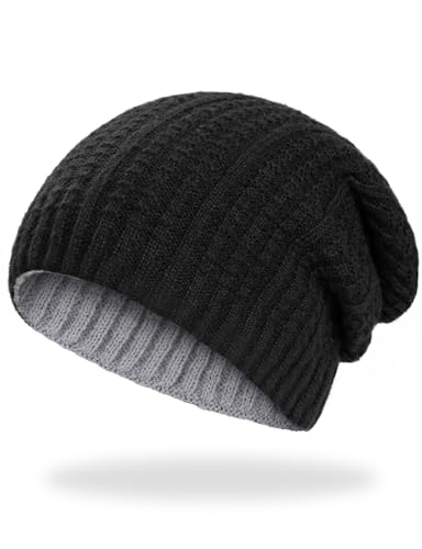 MELLIEX Wintermütze Herren Damen, Doppelseitige Strickmütze Beanie Mütze Winter Warme Stretchy Mütze Laufmützen von MELLIEX