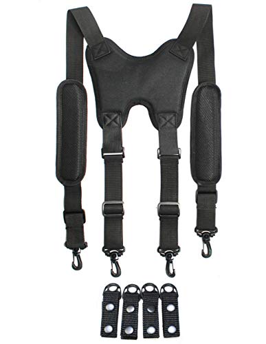 MELOTOUGH Polizei-Strapse für Dienstgürtel, taktische Hosenträger für Kampfgürtel, mit 4 Gürtelhaltern, Runder Aufnäher, X-Large von MELOTOUGH