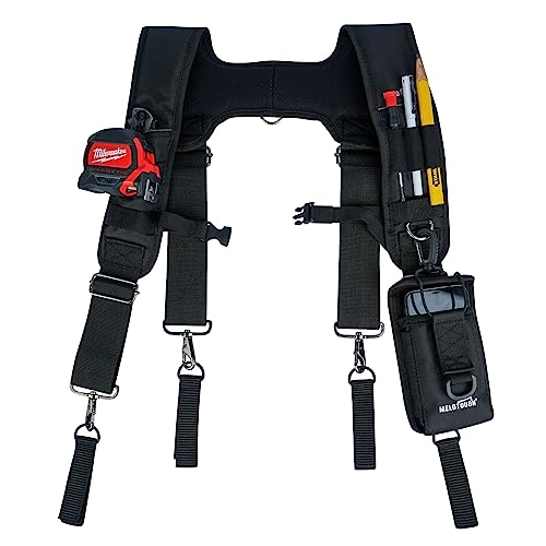 MELOTOUGH Werkzeuggürtel-Hosenträger, Bautasche, Hosenträger gepolstert, für Tischler/Elektriker/Dachdecker/Bauernarbeitsaufhängung (Höhe Rückseite) von MELOTOUGH