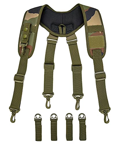Taktische Hosenträger Duty Gürtel Harness Gepolstert Verstellbar Werkzeug Gürtel Hosenträger mit Schlüsselhalter und Klettverschluss Patch, Herren, camouflage, one size fits most von MELOTOUGH