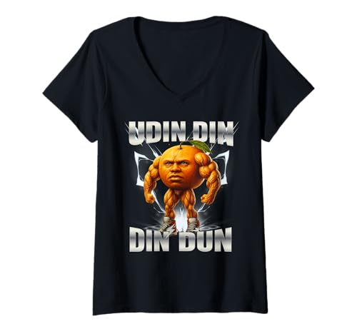 Damen Udin Din Din Dun Viral Brainrot Italienisch Meme Gym Gehirnfäule T-Shirt mit V-Ausschnitt Damen Udin Din Din Dun Viral Brainrot Italienisch Meme Gym Gehirnfäule T-Shirt mit V-Ausschnitt von MEME BRAINROT ITALIAN BRAINROT