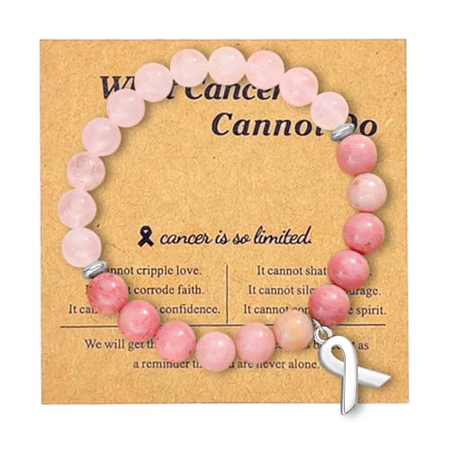 MEMFALL Brustkrebs-Armbänder, Band, inspirierendes Bewusstseinsarmband, Brustkrebs, inspirierende Geschenke für Frauen, ADJUSTABLE, Legierung, Kein Edelstein von MEMFALL