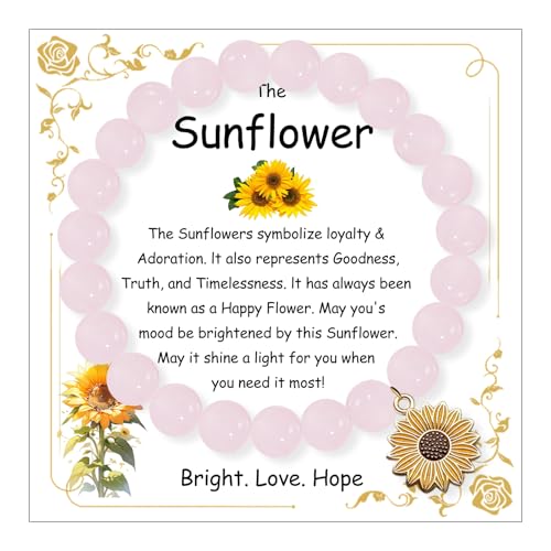 MEMFALL Sonnenblumen-Geschenk für Frauen, inspirierendes Sonnenblumen-Armband, Sonnenblumen-Armband, Sonnenblumen-Schmuck, ADJUSTABLE, Legierung, Kein Edelstein von MEMFALL