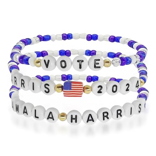 MEMFALL Vote Armbänder mit Perlen fördern die Abstimmung, Armbänder für Initiale Stimmen, Wahlkampagne, Armband für Frauen, ADJUSTABLE, Legierung, Kein Edelstein von MEMFALL