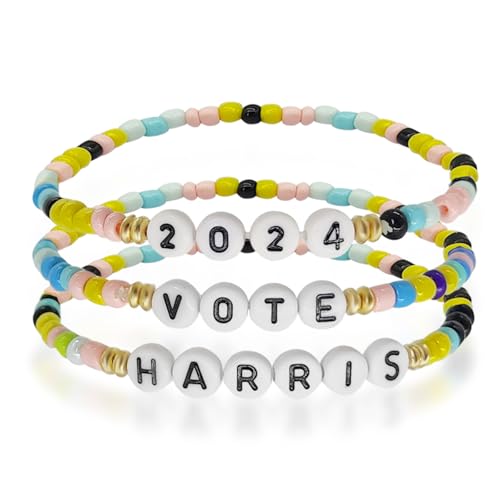 MEMFALL Vote Armbänder mit Perlen fördern die Abstimmung, Armbänder für Initiale Stimmen, Wahlkampagne, Armband für Frauen, ADJUSTABLE, Legierung, Kein Edelstein von MEMFALL