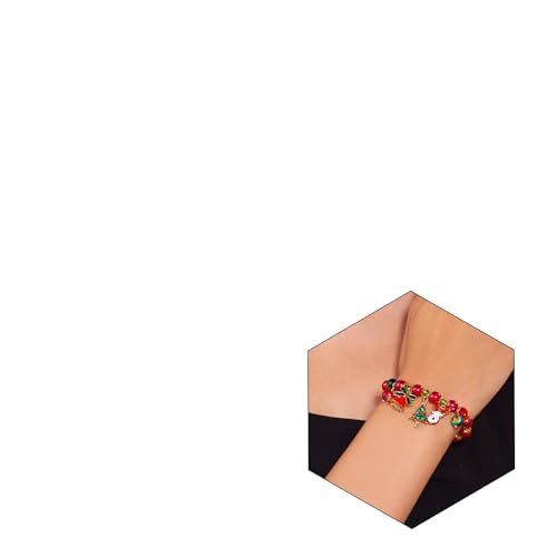 MEMFALL Weihnachts-Armbänder für Damen, Weihnachtsbaum, Glocken, Kränze, Süßigkeiten, verstellbares Weihnachtsarmband, Weihnachtsschmuck, ADJUSTABLE, Legierung, Kein Edelstein von MEMFALL