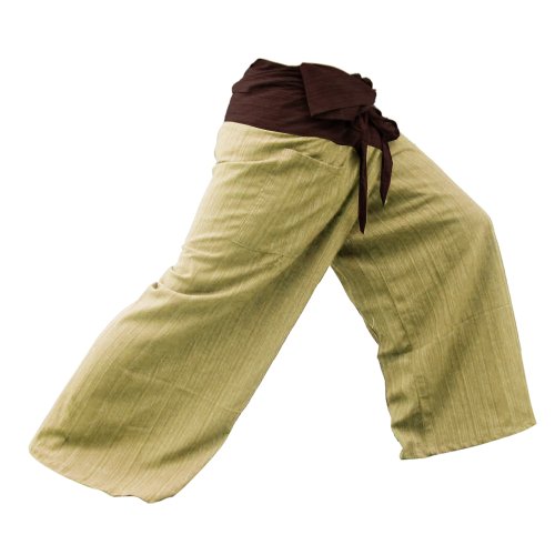 kittiyashop 2 Tone Thai Fisherman Hose Yoga Hose Free Plus Size Cotton Drill Gestreift Braun kittiyashop 2 Tone Thai Fisherman Hose Yoga Hose Free Plus Size Cotton Drill Gestreift Braun von MEMITR