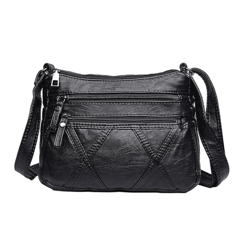 1 stück schwarze lässige Umhängetasche, tragbare Aufbewahrungswerkzeuge, Umhängetasche mit großem Fassungsvermögen, Ledertasche mit mehreren Fächern, verstellbare Damentasche (26 * 8 * 19 cm) von MEMOFYND