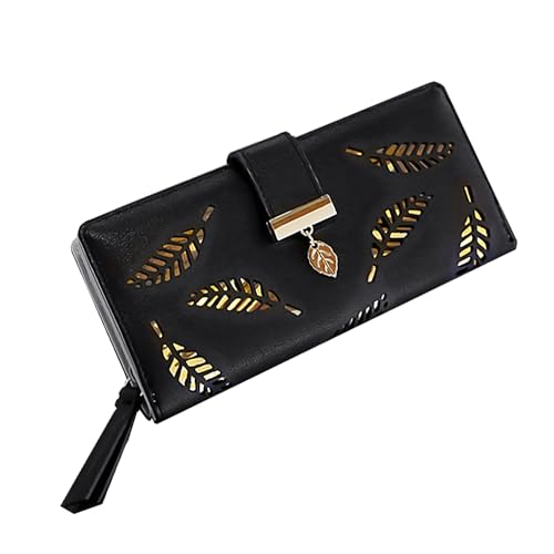 MEMOFYND 1 Stück langes Kartenetui mit Mehreren Kartenfächern und Fächern, Damengeldbörse, Snap Clutch, Mini-Münzgeldbörse, Reißverschluss-Kartenetui mit großer Kapazität (schwarz). von MEMOFYND