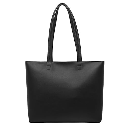 MEMOFYND 1 schwarze Handtasche, Tragetasche, einfache Tasche mit großem Fassungsvermögen, vielseitige Umhängetasche, Reißverschlusstasche, Schultasche für Schüler. von MEMOFYND