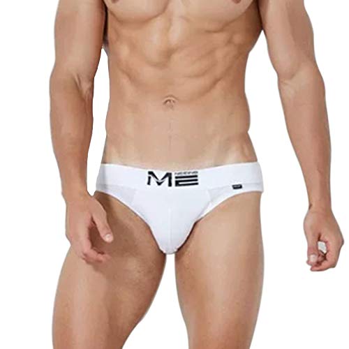 MENCCINO Herren Unterwäsche Unterhose Sexy Brief Slip (Weiß, XXL (Europe Size L)) von MENCCINO